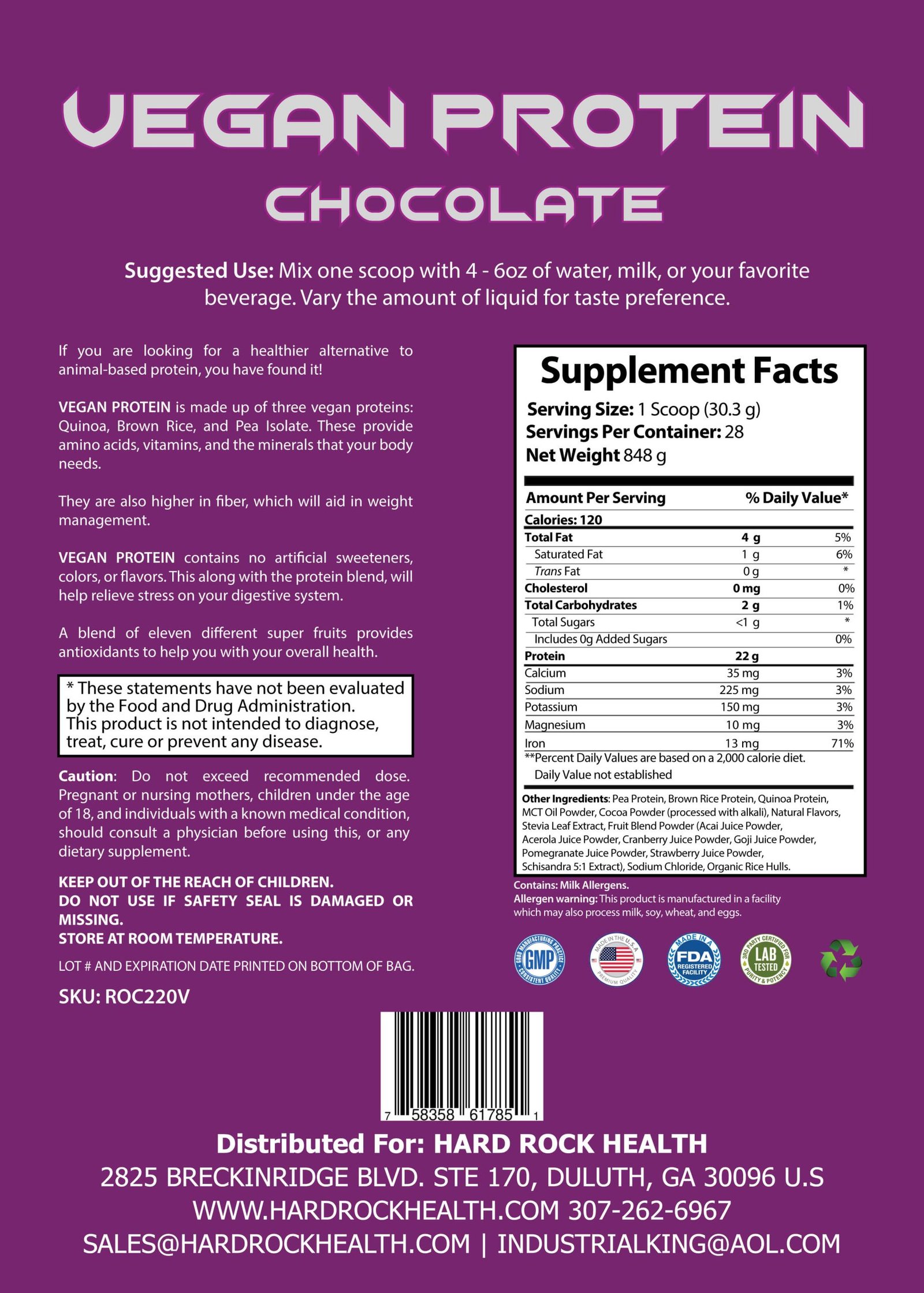 2lb Vegan 100% Pure Vegan Protein Chocolate - Image 3