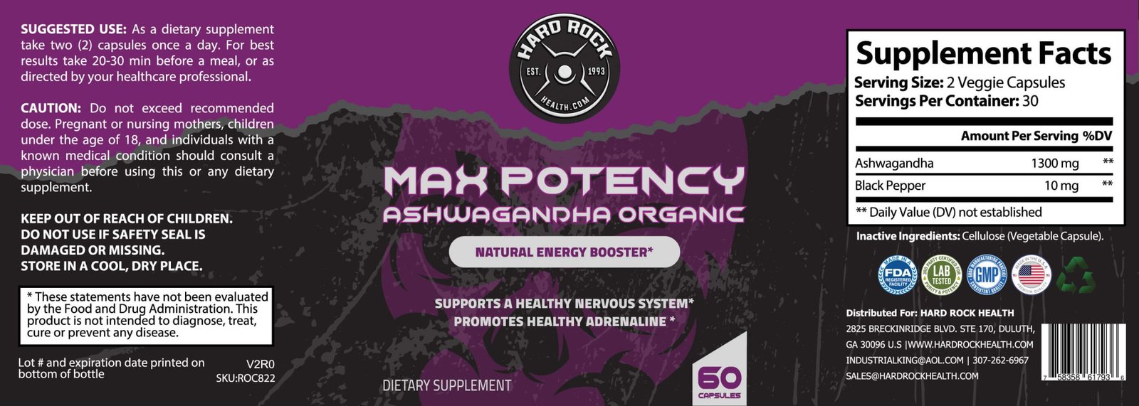 Max Potency Organic Ashwagandha- Natural Energy Booster - Image 3