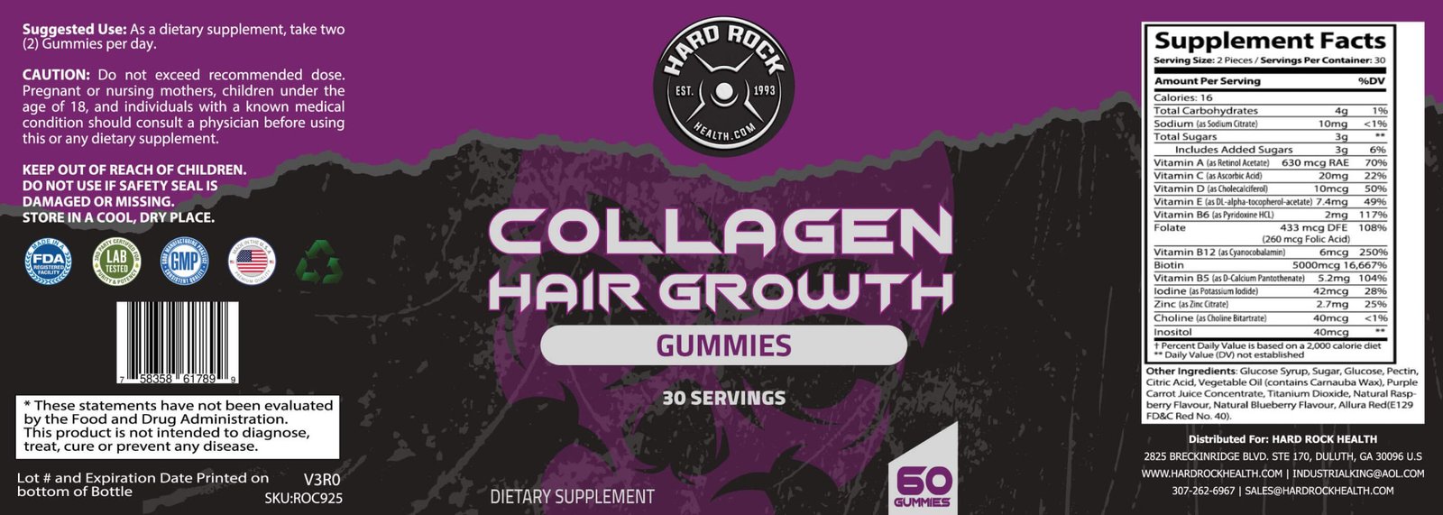 Hair Vitamin Collagen Gummies- 60 gummies - Image 3