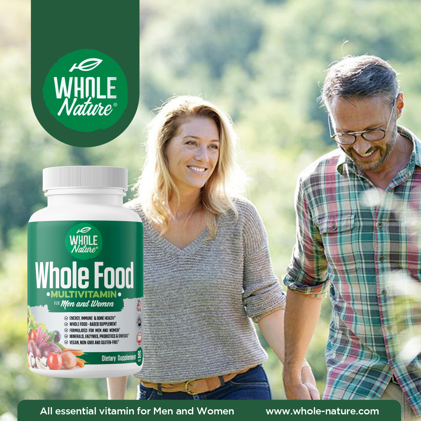 Whole Nature Whole Food Multivitamin for Men & Women-2Pack - Image 3