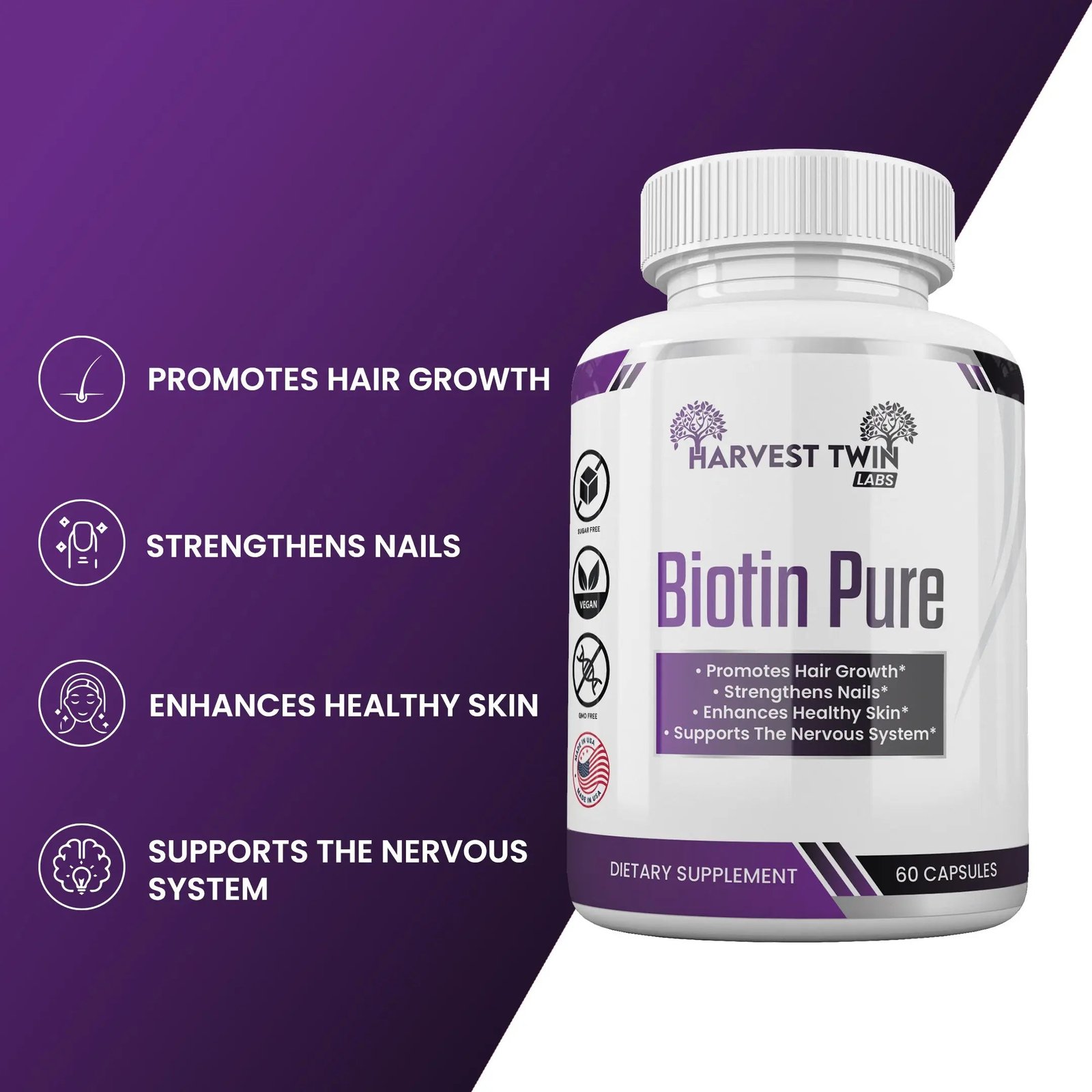 Biotin 10 000 mcg Capsules | Harvest Twin Labs - Image 5