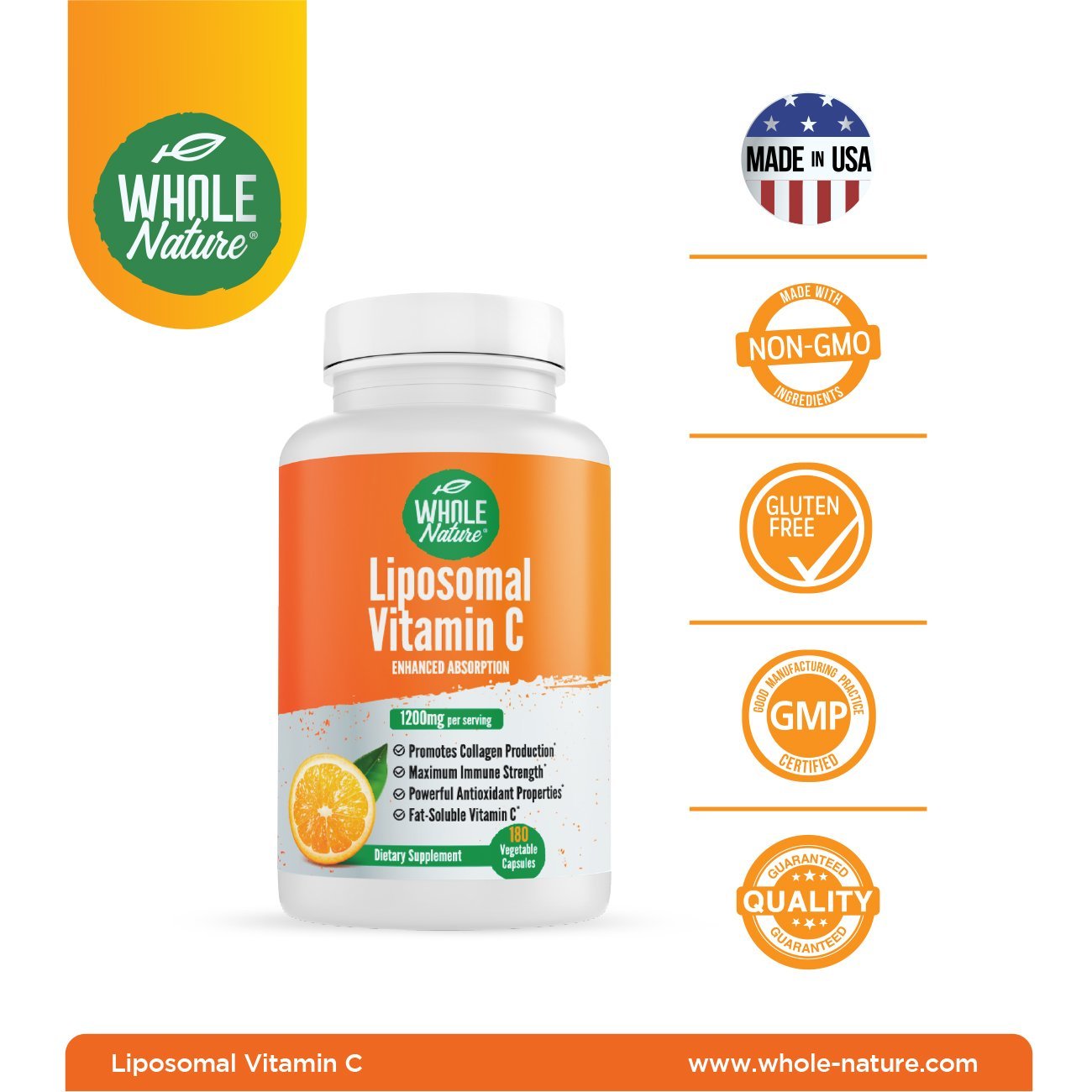 Whole Nature Liposomal Vitamin C 1200 mg - Image 3