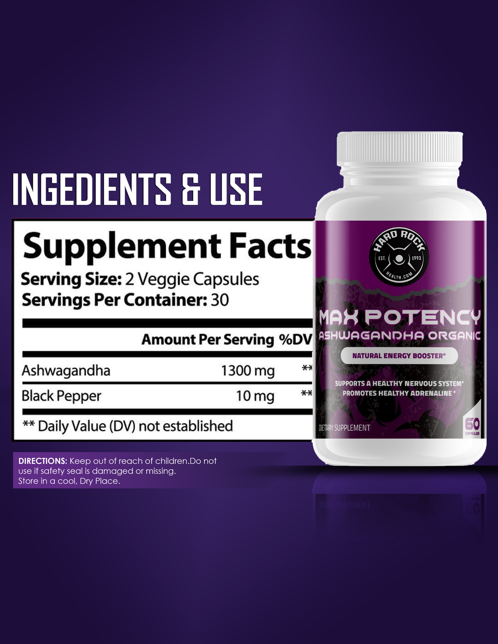 Max Potency Organic Ashwagandha- Natural Energy Booster - Image 2