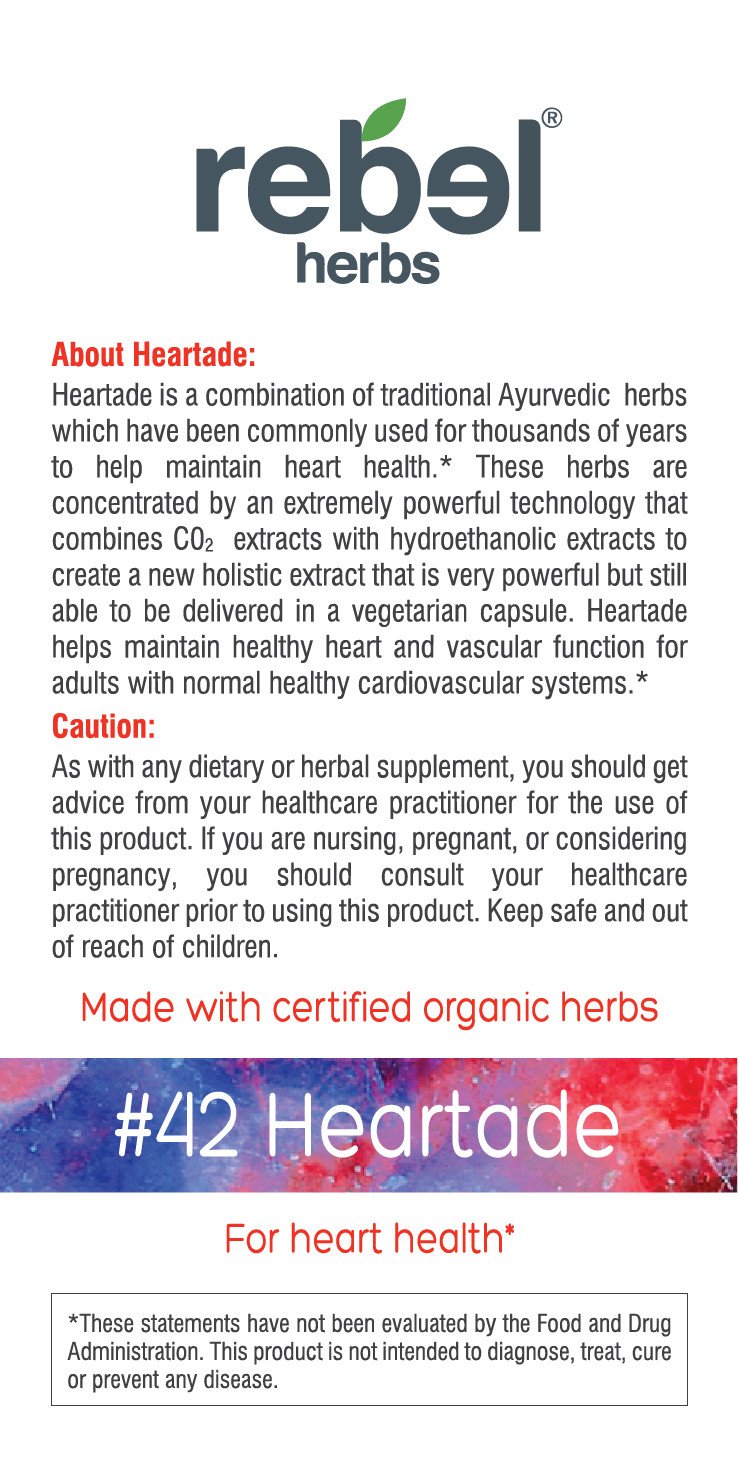 Rebel Herbs Organic Heartade Vegetarian Caps - 60 Count - Image 4