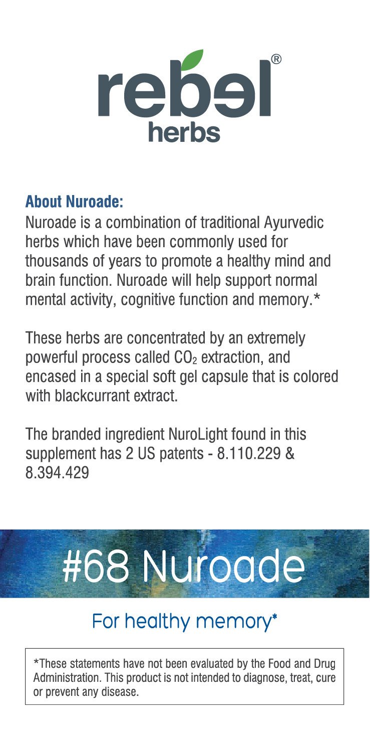Rebel Herbs Organic Nuroade Capsules for Healthy Memory - 30 Count - Image 3
